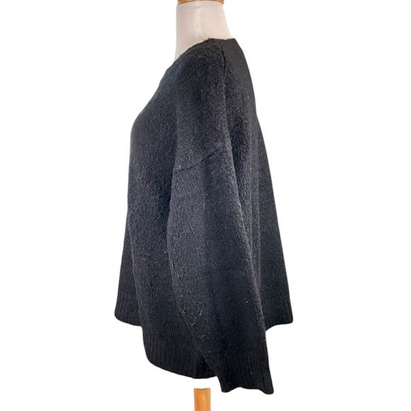 Zara Women’s Oversized Knit Sweater Size Small Black Boho Cozy Casual Chic - Picture 3 of 10